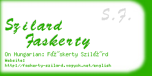 szilard faskerty business card